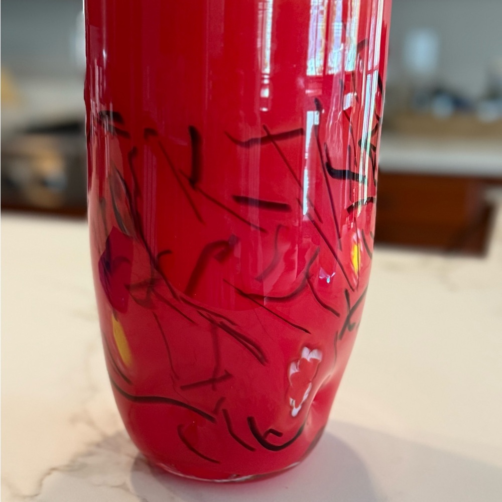 Vintage Eastern Art hand blown glass muranon style vase